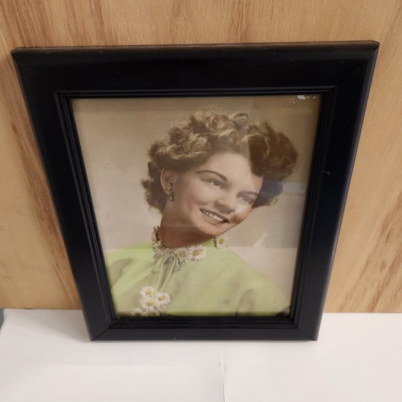 JANET LEIGH Red Head Original Photo Black Frame 1952 Womens Actress Color Rare